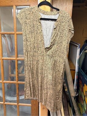 Pink Martini Beige and Black Dotted Wrap-Style Dress